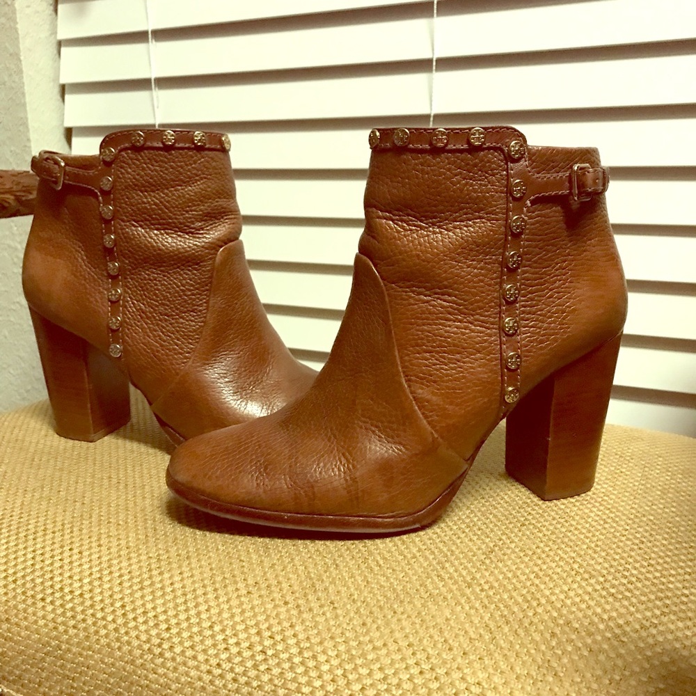 Tory Burch brown leather booties